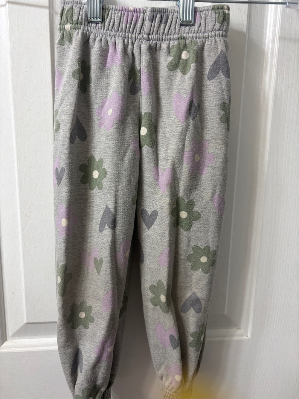 Garanimals Gray Joggers with Lavender Hearts & Olive Accents